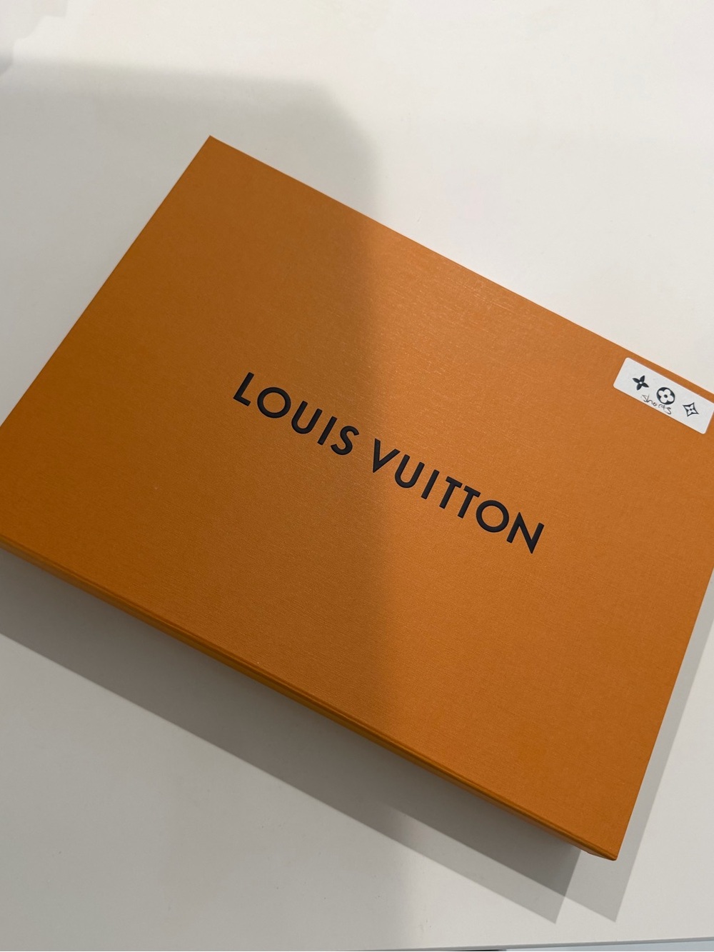 Louis Vuitton Orange Signature Box with Black Logo